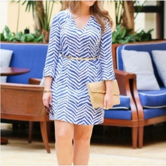 Lilly Pulitzer Rossmore Blue Printed Dress Size Small Excellent Very gently used - Picture 1 of 8